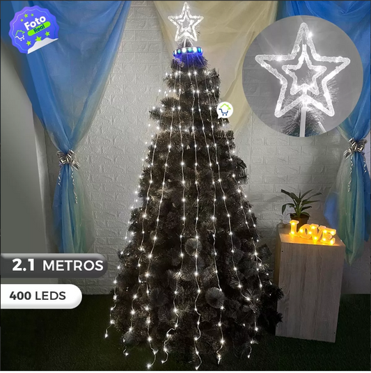 🎄✨Aro de Luz Atrapasueños Estrella con Cascada 🎄✨